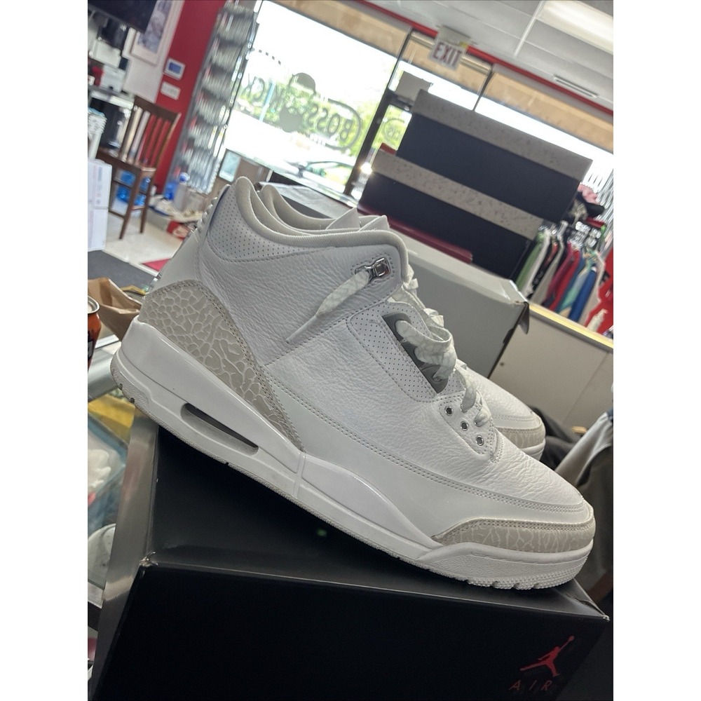Nike Air Jordan 3 Retro "Pure Money" White/Silver CT8532-111 Men's Shoes Sz 14